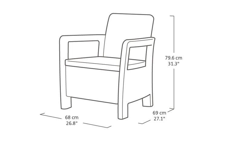 Conjunto de exterior de 4 plazas Tarifa - Gris