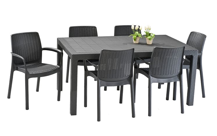 Bali Dining Chair Set of 6 - Grey