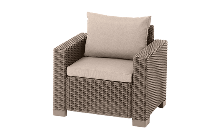 Pack de 2 sillones de exterior California 83x68x71.5 cm - Capuchino