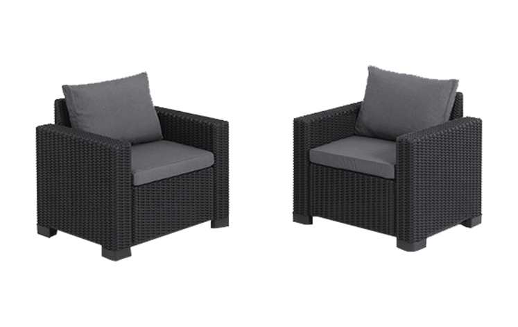 California Armchair x2 - Grey