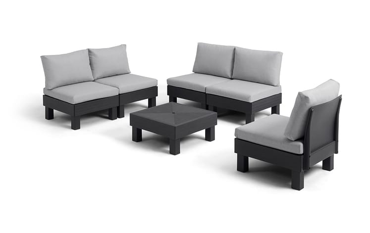 Elements 5 Seater Corner Modular Lounge Set - Graphite