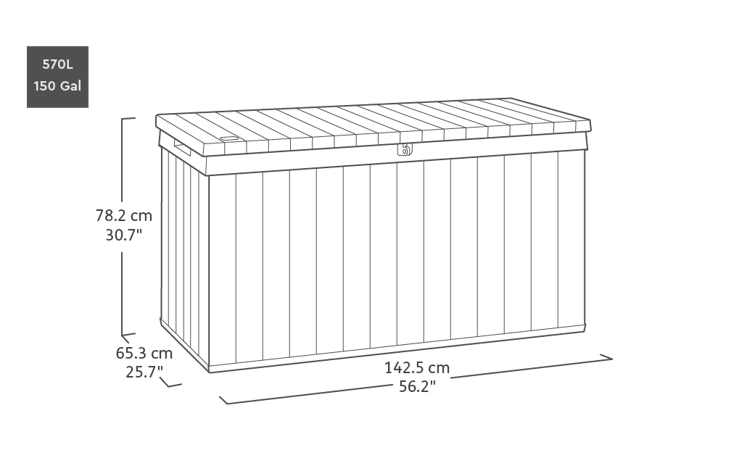 Darwin Grey 150 Gallon Storage Deck Box - Keter US