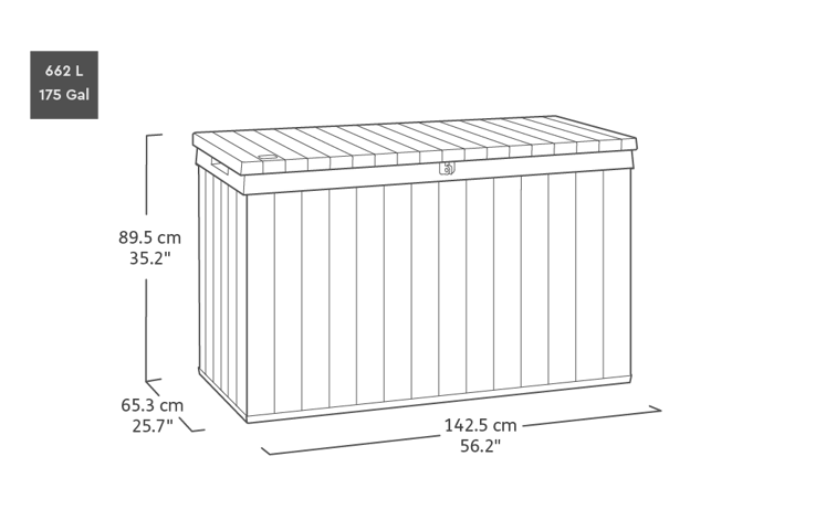 Darwin 662L Aufbewahrungsbox - Grau