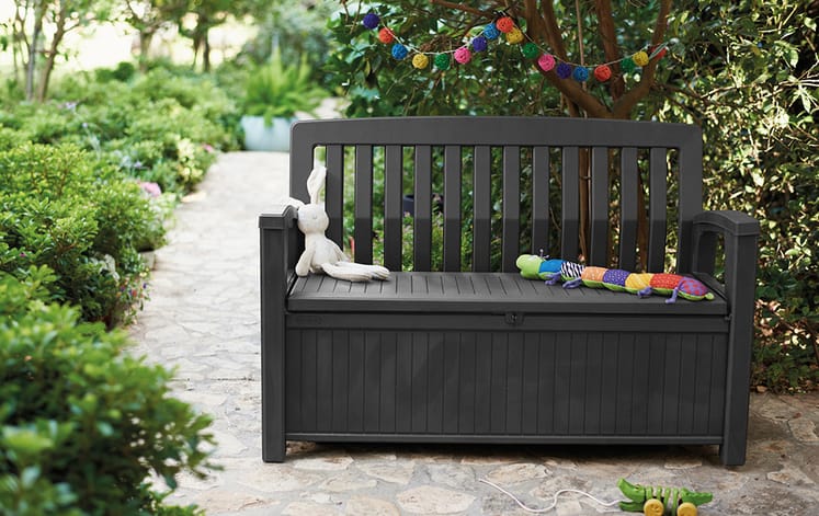 Banc de jardin avec coffre 227L - Anthracite