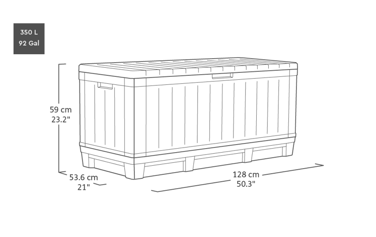 Kentwood Opbergbox - 350L - Antraciet