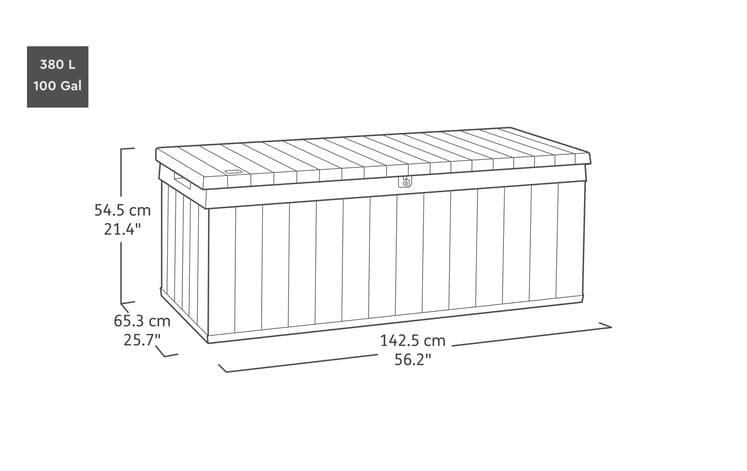 Darwin Opbergbox - 380L - Grijs