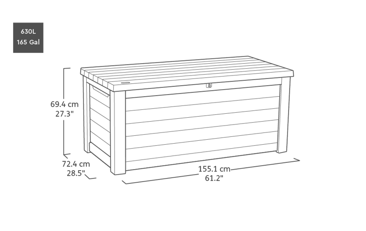 Brushwood Opbergbox - 630L - Antraciet