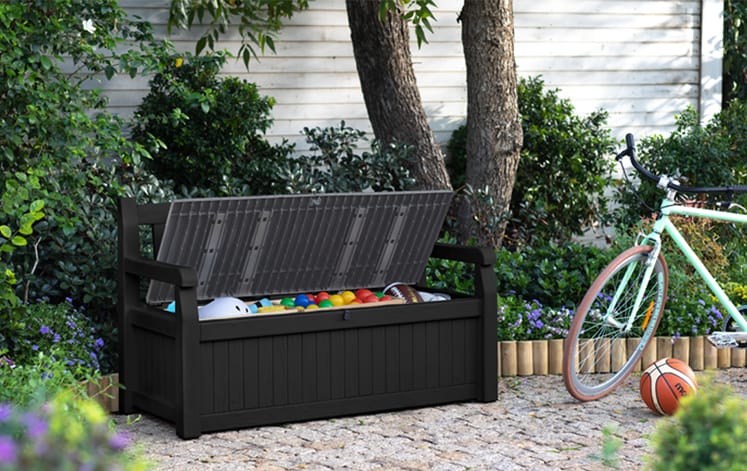 Banc de jardin Eden avec coffre 265L - Anthracite