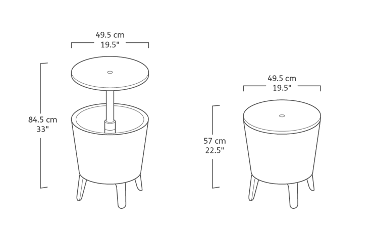 Coolbar Partytafel – 49,5x49,5x57cm - Wit