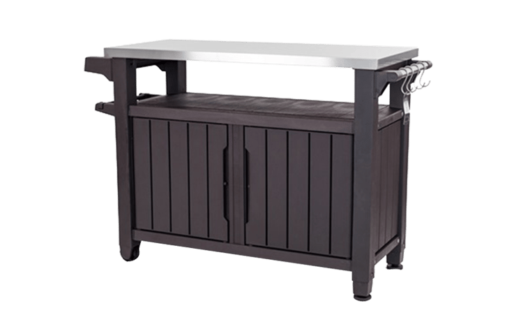 Mueble Barbacoa de exterior Unity XL - 134x52x90 cm y 207L - Marrón