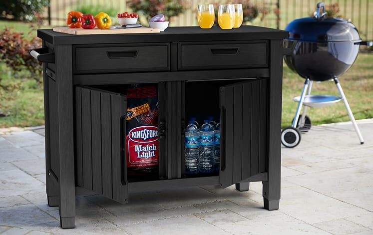 Keter Unity XL Barbecuetafel - 134x51,7x90 cm - Antraciet