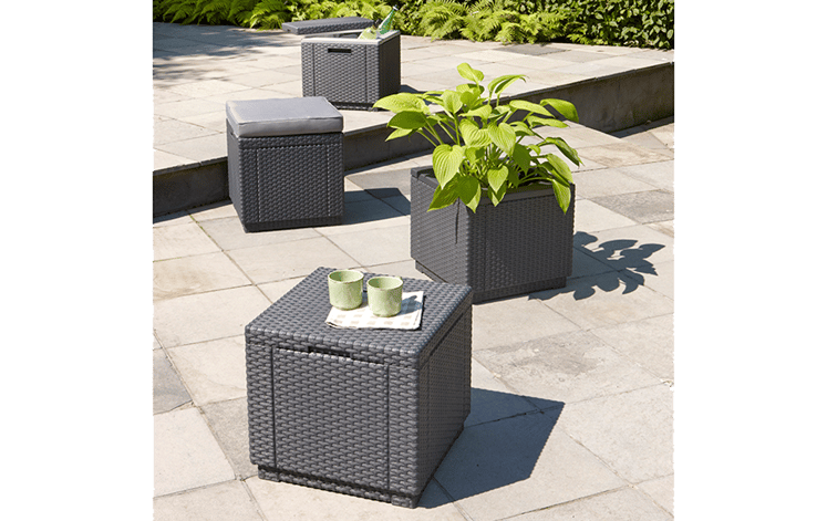 Ice Cube 40L Cool Box & Side Table - Grey