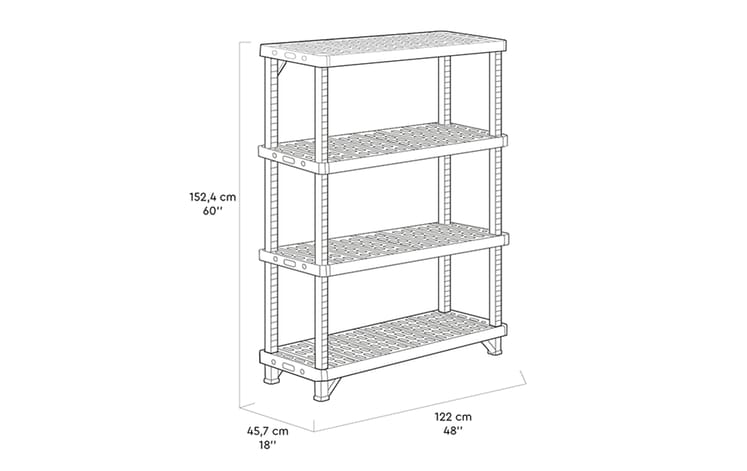 Estantería de resina y metal Fused - 720 kg. - Negro