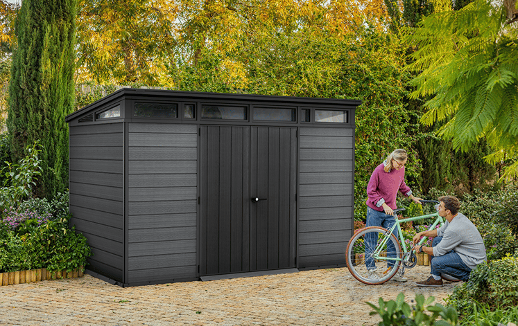 Cortina Graphite Large Storage Shed - 11x7 Shed - Keter US