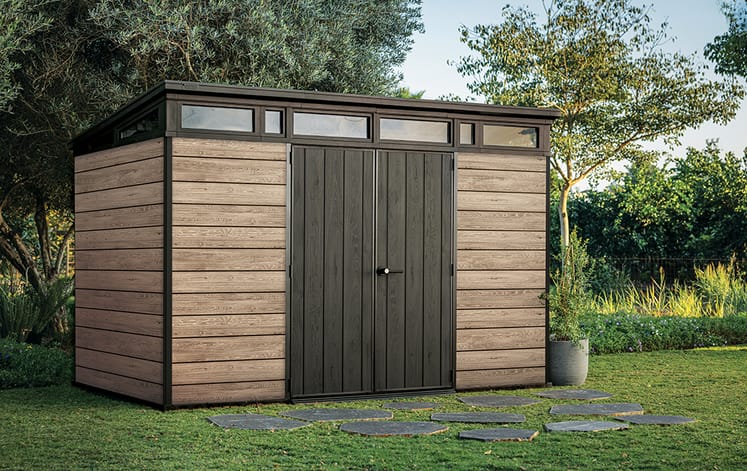 Signature Ashwood Brown Large Storage Shed - 11x7 Shed - Keter US