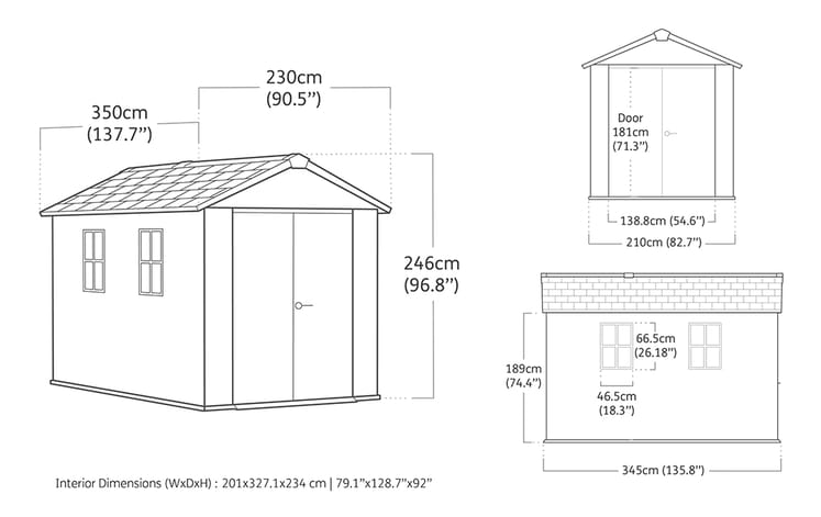 Outdoor Storage - Newton Plus Shed 7.5 x 11ft - Keter US