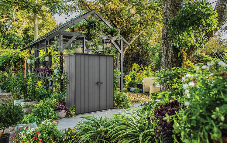 Cortina Alto Graphite Small Storage Shed - 4.6x2.4 Shed - Keter US