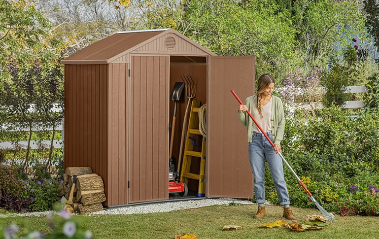 Darwin Shed 6x4ft Double Door - Brown