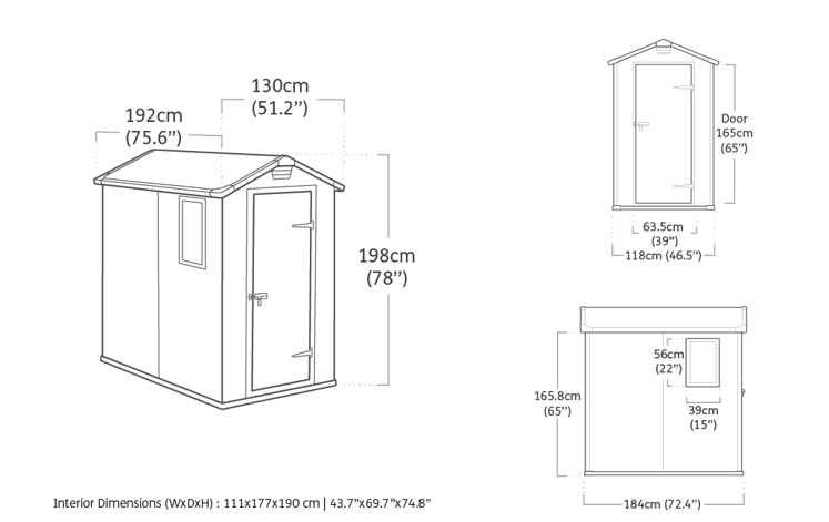 Abri de jardin Manor 46S - 2.2m2 - Gris