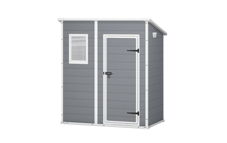 Caseta de exterior Manor Pent 6x4 - 183,5x111x200,5 cm y 1,8m2 - Gris