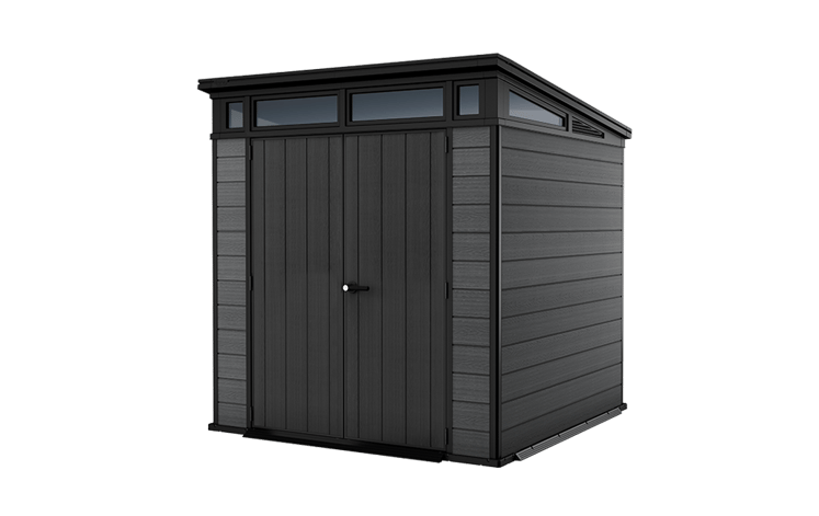 Cortina Graphite Medium Storage Shed - 7x7 Shed - Keter US