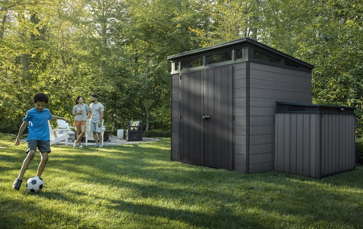 Cortina Graphite Medium Storage Shed - 7x7 Shed - Keter US