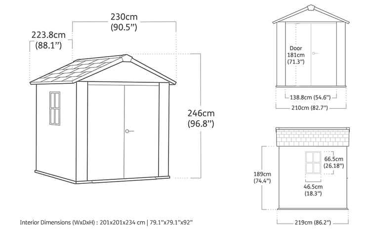 Outdoor Storage Shed - Newton Plus Shed 7.5 x 7ft - Keter US