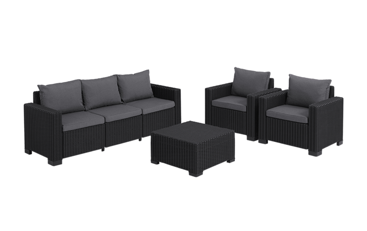 ‎California 5-zits Loungeset – 198x68x71,5cm - Antraciet