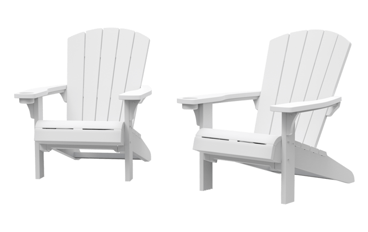 Troy Adirondack Tuinstoel - set van 2 - 81x80x96,5cm - Wit