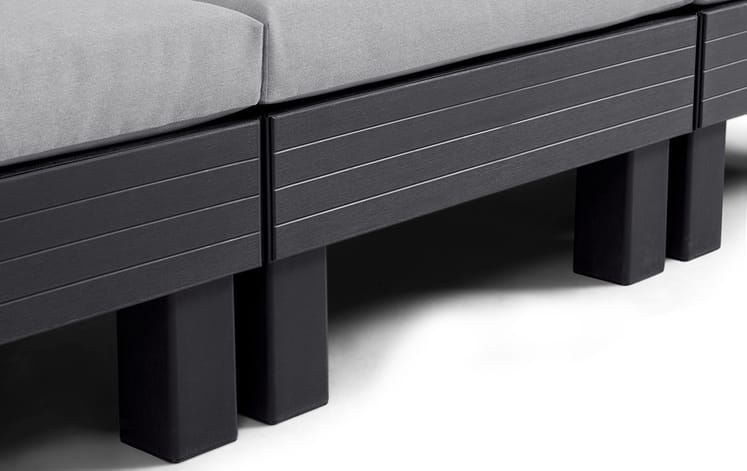 Elements 5-zits Loungeset + tafel - Zwart