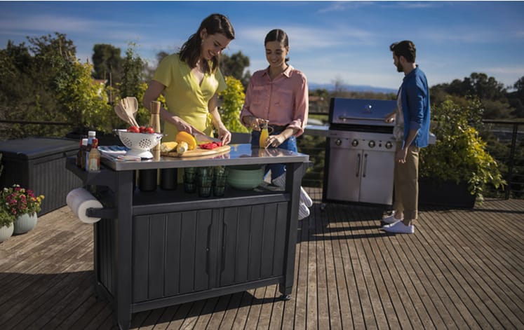 Unity XL Barbecue Tafel -123,7x54x90cm - Antraciet