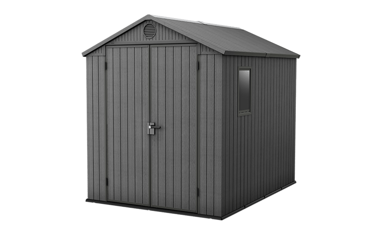 Darwin Graphite Medium Storage Shed - 6x8 Shed - Keter US