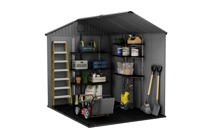 Darwin Graphite Medium Storage Shed - 6x8 Shed - Keter US