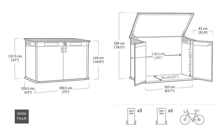 Signature Opbergbox 2020L - 190x109x132,5 cm - Venetian Bruin