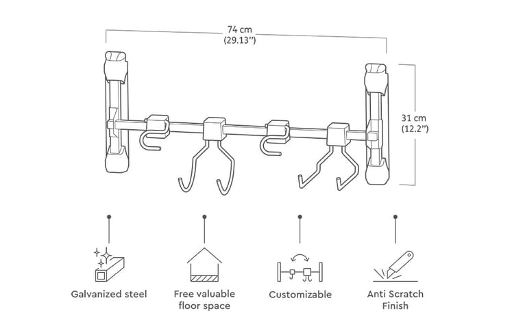 Muurbeugel Gereedschap - Zwart