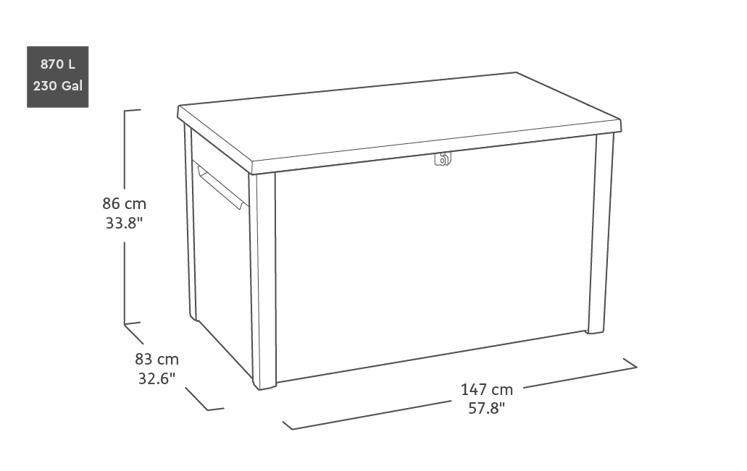 Java Aufbewahrungsbox - 870L - Grau