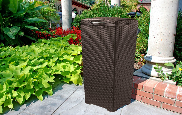 Pacific Brown Outdoor Trash Can - Keter