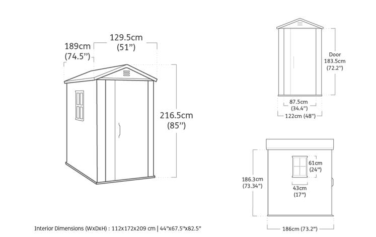 Factor Brown Medium Storage Shed - 4x6 Shed - Keter US