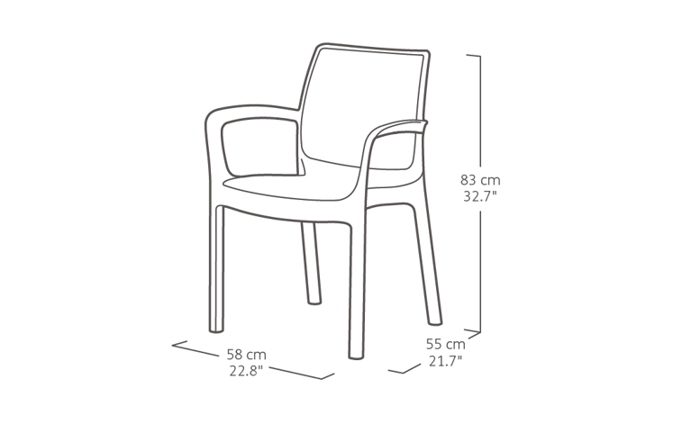 Bali Dining Chair Set of 6 - Grey