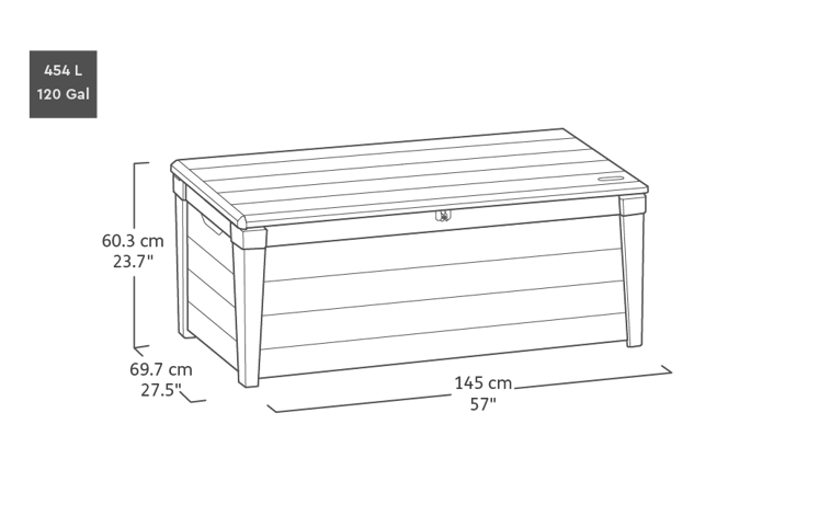 Brushwood 454L Storage Box - Grey