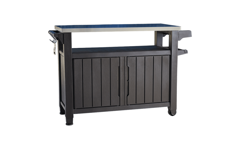 Unity XL Brown Outdoor Kitchen Cart with Storage - Keter