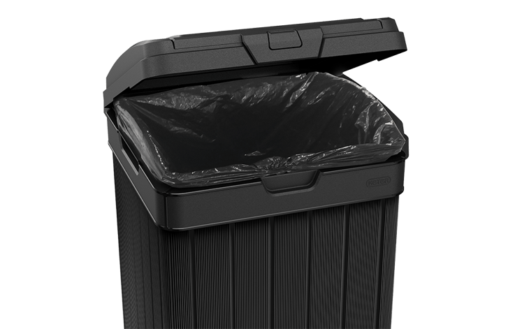 Baltimore Black Outdoor Trash Can - Keter