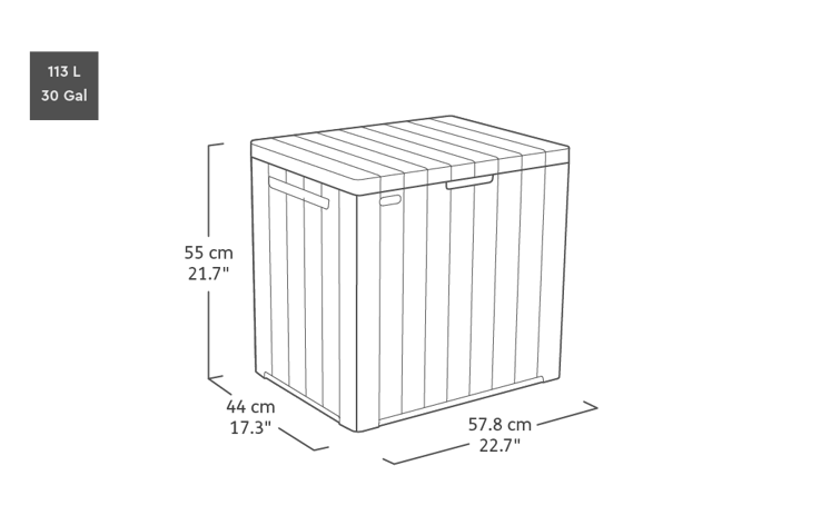 City Box Brown 30 Gallon Storage Deck Box - Keter US
