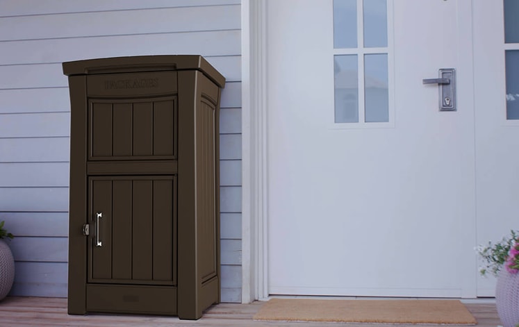 Weather-Resistant Brown Package Delivery Box - Keter