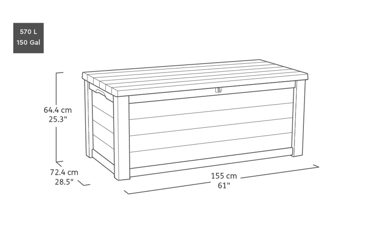 Eastwood Brown 150 Gallon Storage Deck Box - Keter US