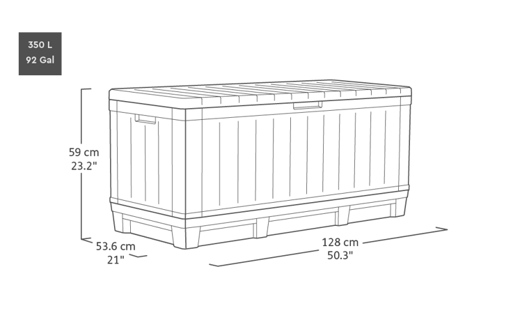 Kentwood 350L Storage Box - Grey