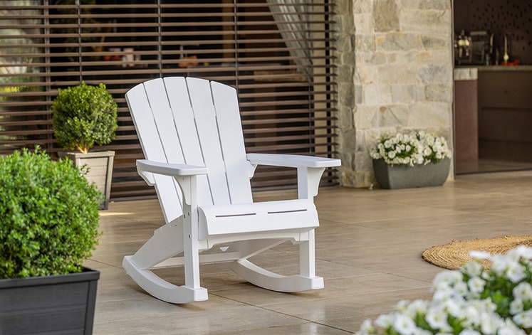 White Outdoor Adirondack Rocking Chair - Keter