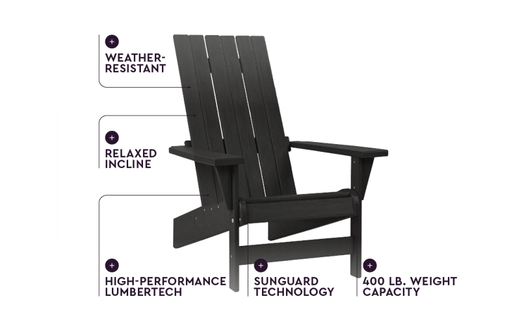 Black Premium Montauk Resin Adirondack Chair - Keter US