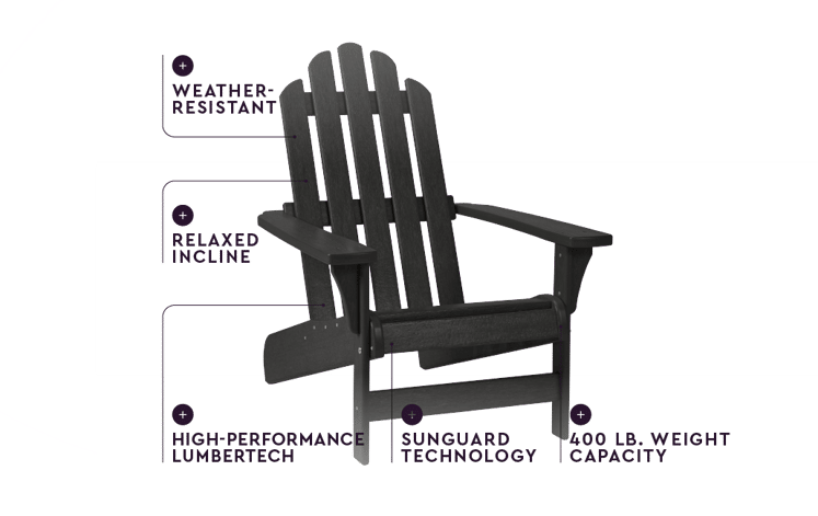 Black Premium Ozark Resin Adirondack Chair - Keter US