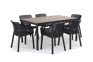 Signature Porto 160cm Table + Elisa Dining Chair, Set of 6 - Ashwood Brown 
